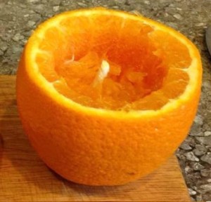 Кальян на апельсине - первый этап