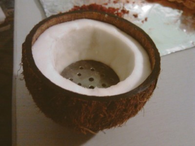 кальян на кокосе - первый этап
